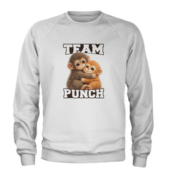 Team Punch Panchi-kun Monkey Adult Crewneck Sweatshirt White
