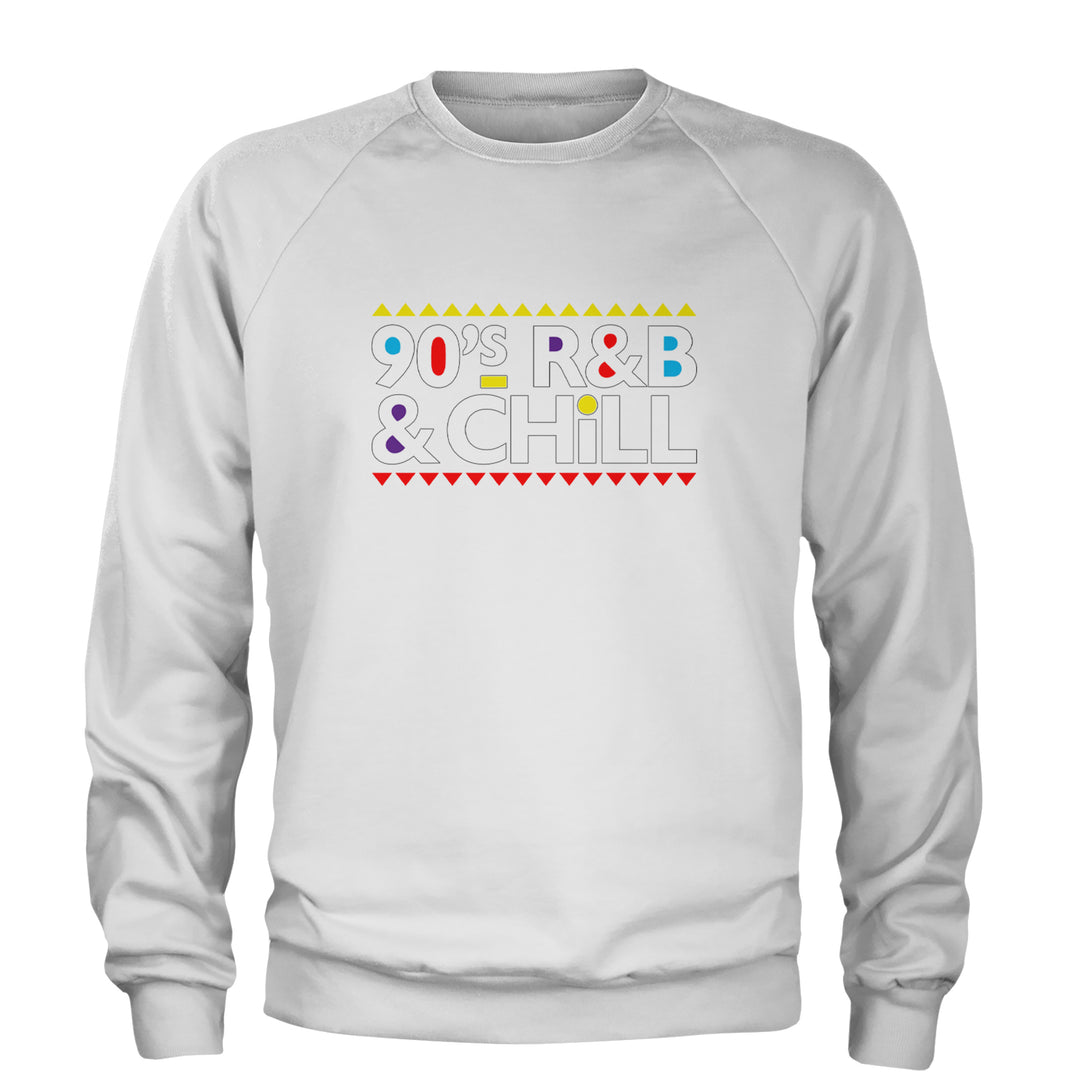 90s R&B and Chill Retro Throwback Adult Crewneck Sweatshirt White
