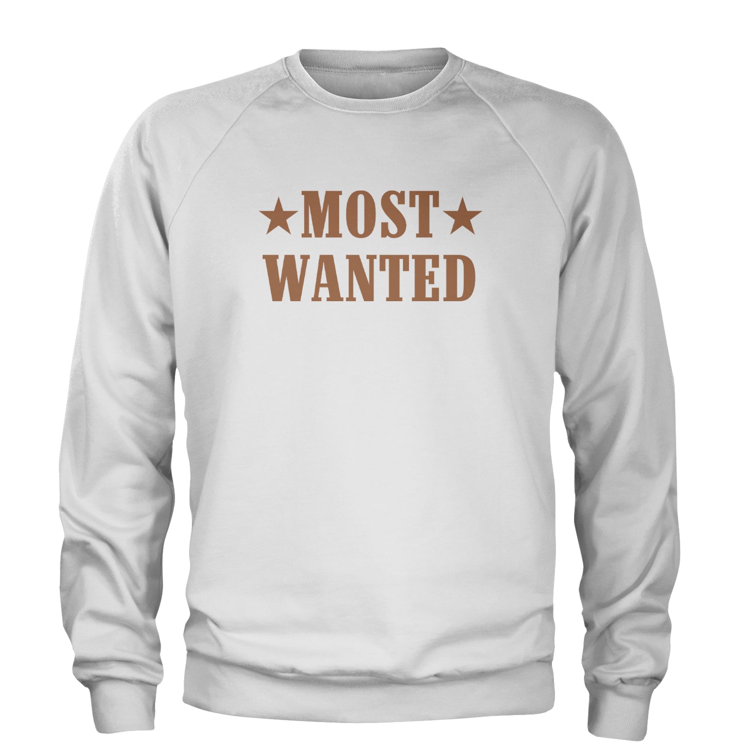 Most Wanted Cowboy Adult Crewneck Sweatshirt White