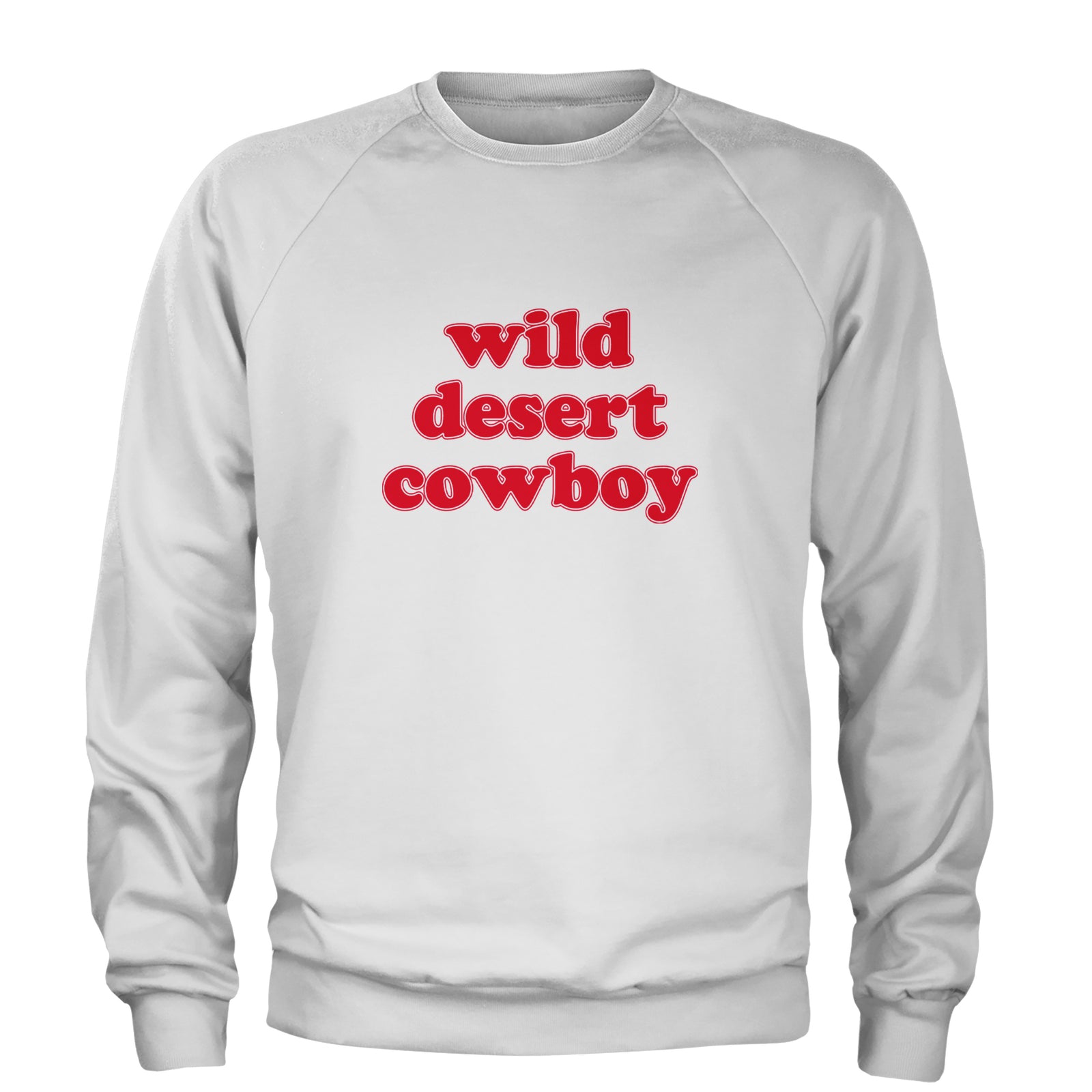 Wild Desert Cowboy Country Adult Crewneck Sweatshirt White