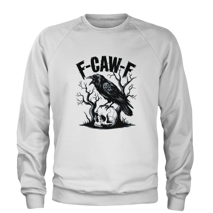 F-Caw-F Crow On Skull F-ck Off Gothic Adult Crewneck Sweatshirt