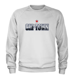 Chicago Chi-Town City Pride Adult Crewneck Sweatshirt White