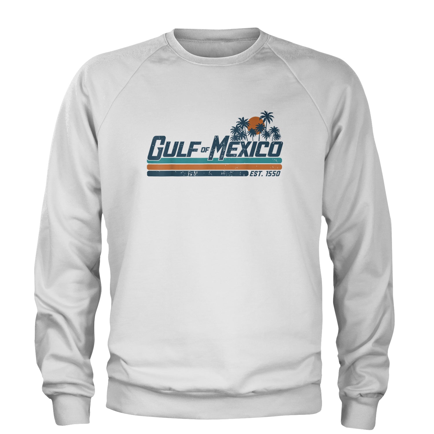 Gulf Of Mexico Established Year 1550 Adult Crewneck Sweatshirt White