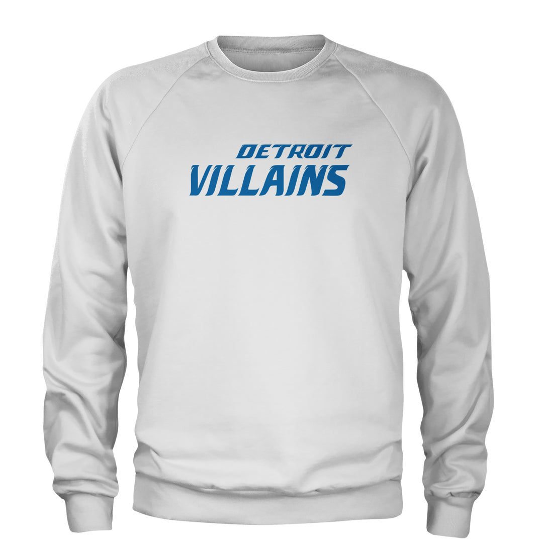 Detroit Villains Grit Football Adult Crewneck Sweatshirt White