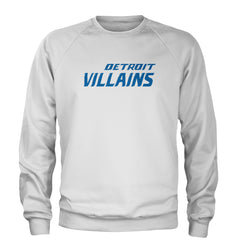 Detroit Villains Grit Football Adult Crewneck Sweatshirt White