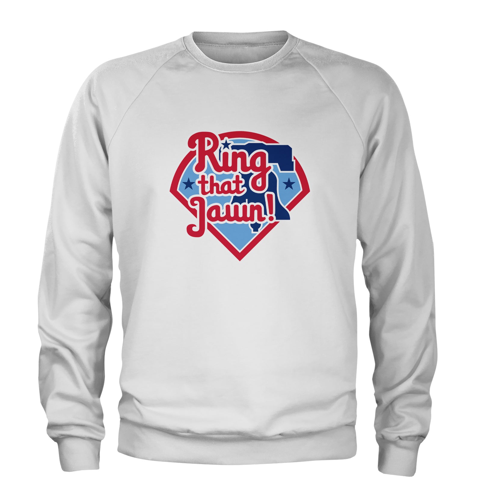 Ring That Jawn Philly Baseball Adult Crewneck Sweatshirt White