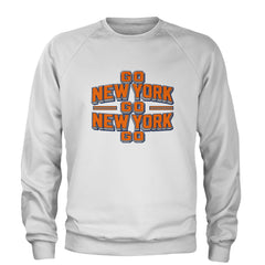Go New York Go Basketball Adult Crewneck Sweatshirt White