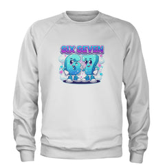 67 Six Seven Meme Kawaii Cloud Adult Crewneck Sweatshirt White