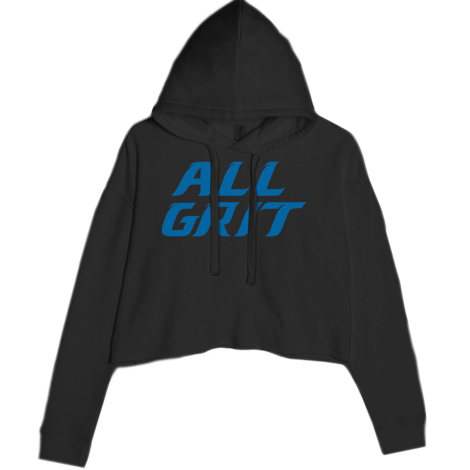 All Grit Detroit Football Cropped Hoodie Sweatshirt Black