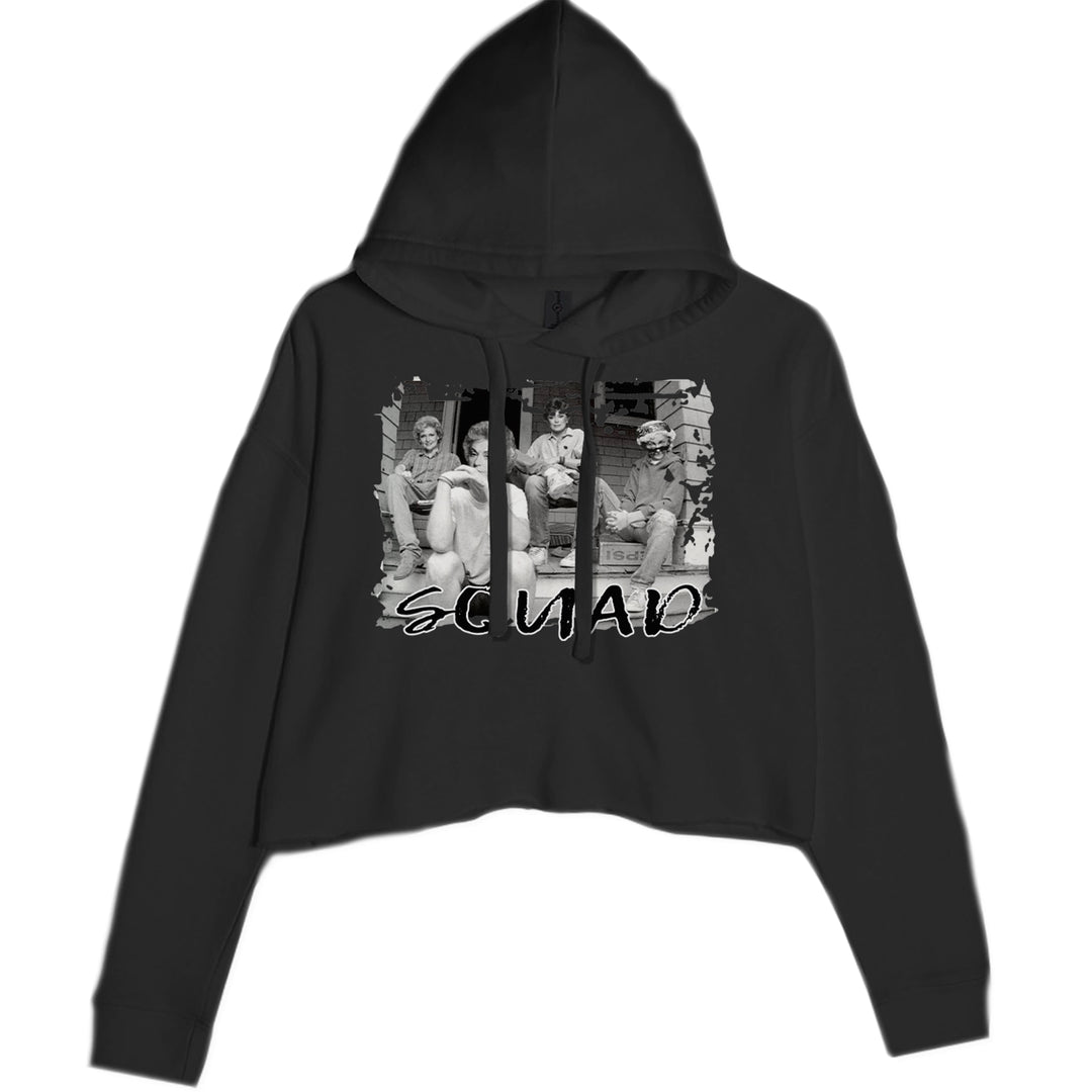 Squad Golden Girls Cropped Hoodie Sweatshirt Black