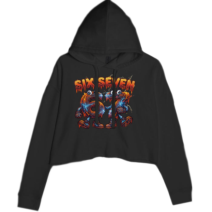 67 Lava Lightning Six Seven Meme Cropped Hoodie Sweatshirt