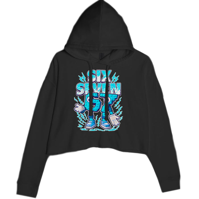 67 Brainrot Meme Slang Cropped Hoodie Sweatshirt