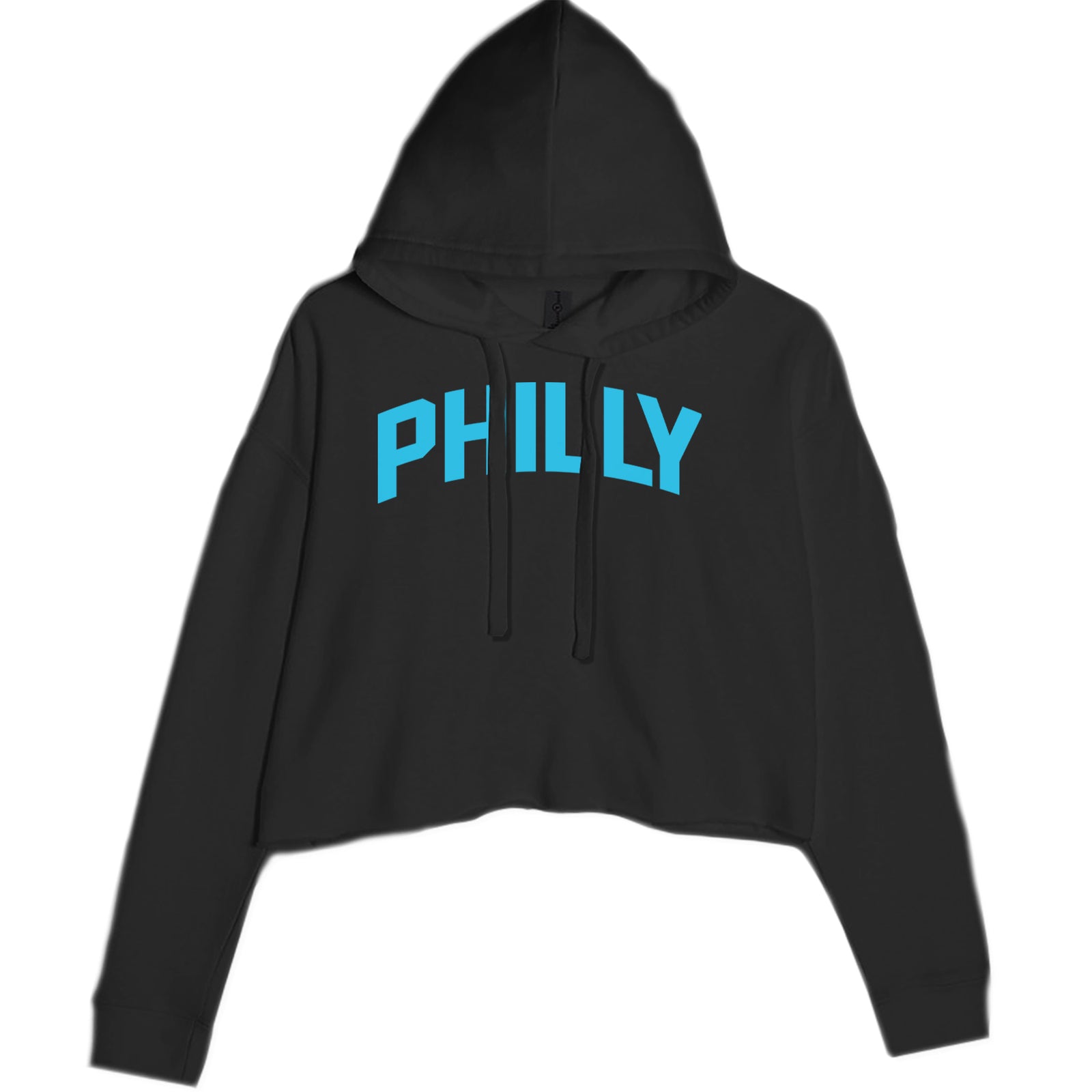 Philly Philadelphia Pride Cropped Hoodie Sweatshirt Charcoal Grey