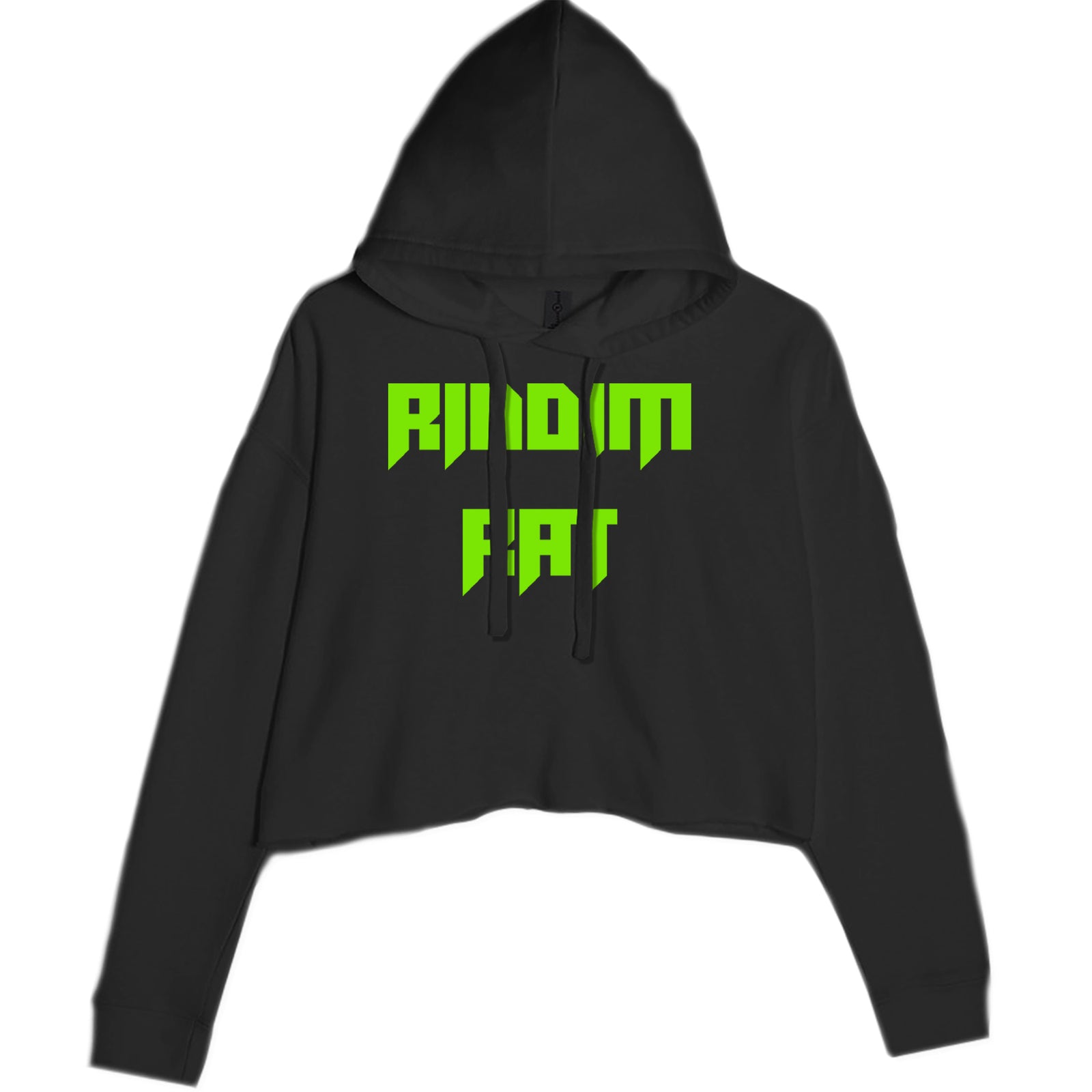 Riddim Rat Rhythm Club Rave EDM Cropped Hoodie Sweatshirt Black