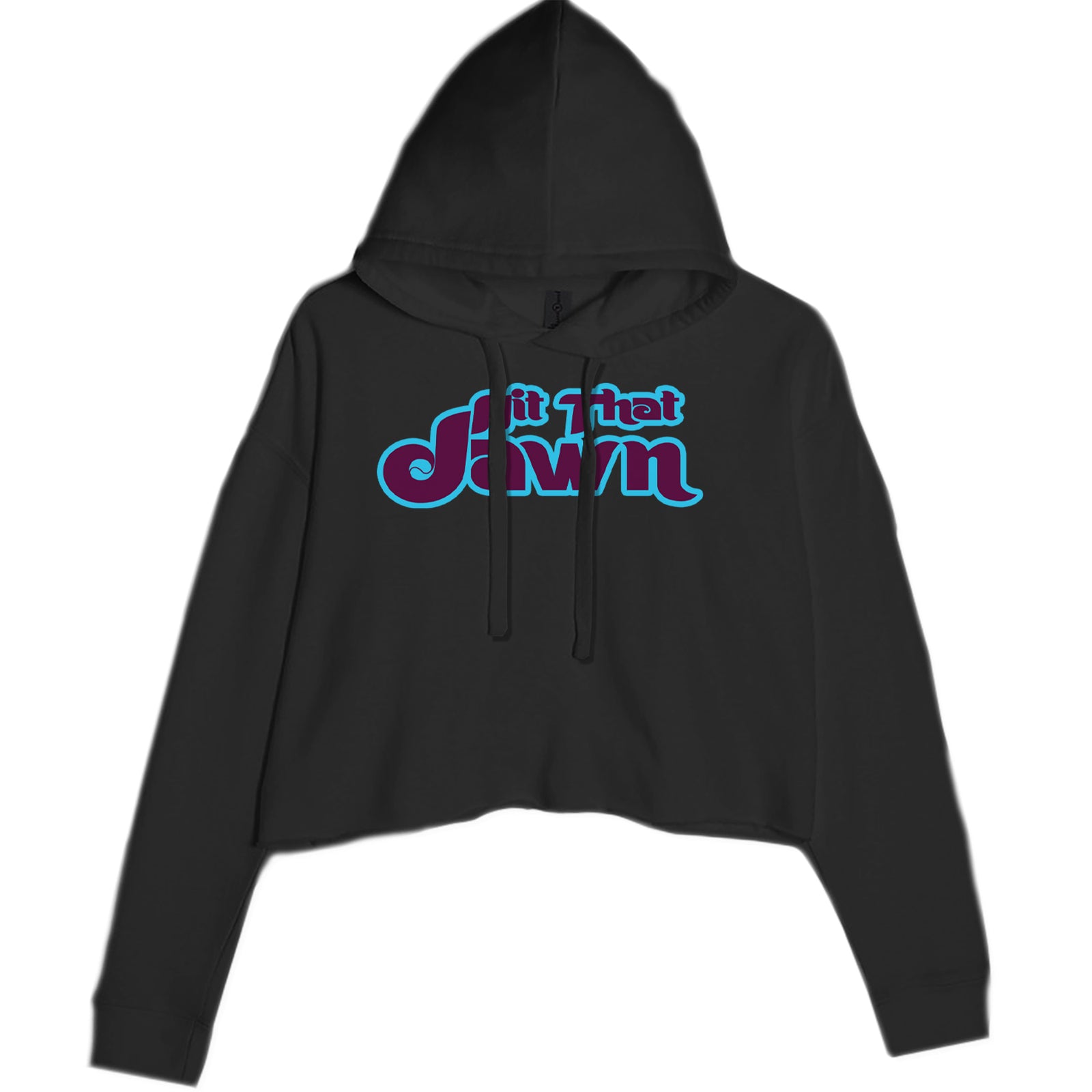 Hit That Jawn Philly Baseball Cropped Hoodie Sweatshirt Charcoal Grey