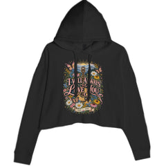 I Will Always Love You Dolly Cropped Hoodie Sweatshirt Black