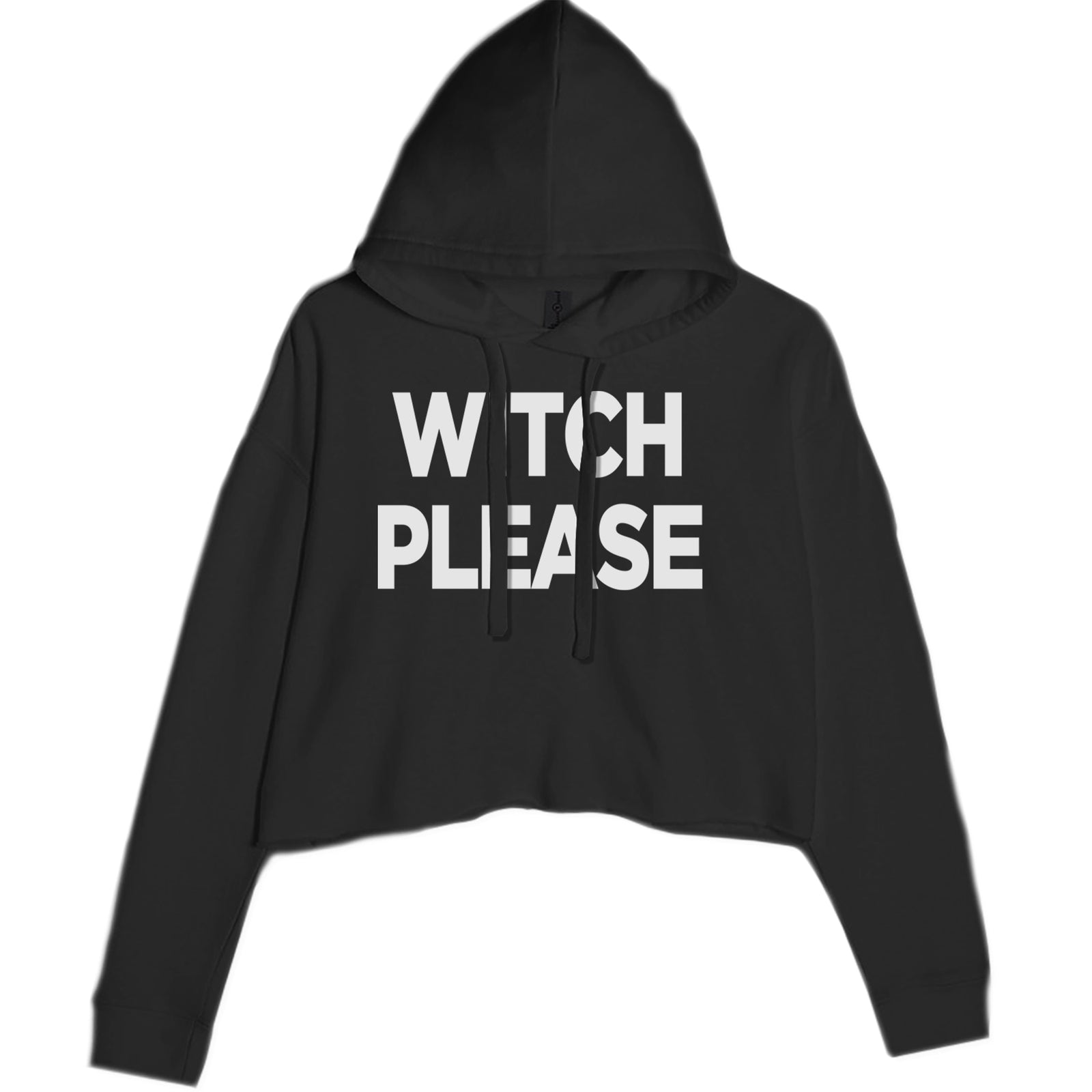 Witch Please  Cropped Hoodie Sweatshirt Black