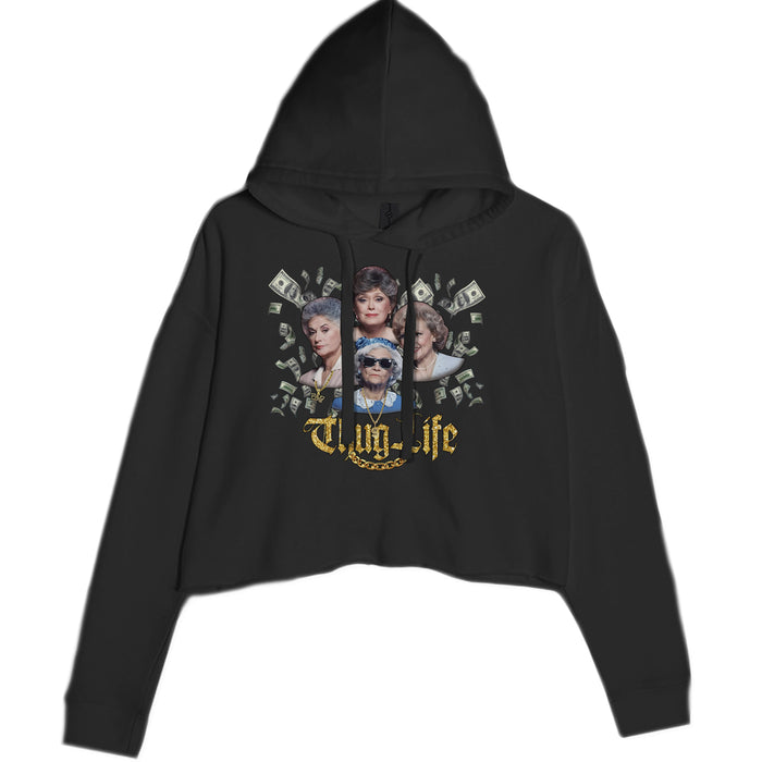 Golden Chain Thug Life Girls Cropped Hoodie Sweatshirt