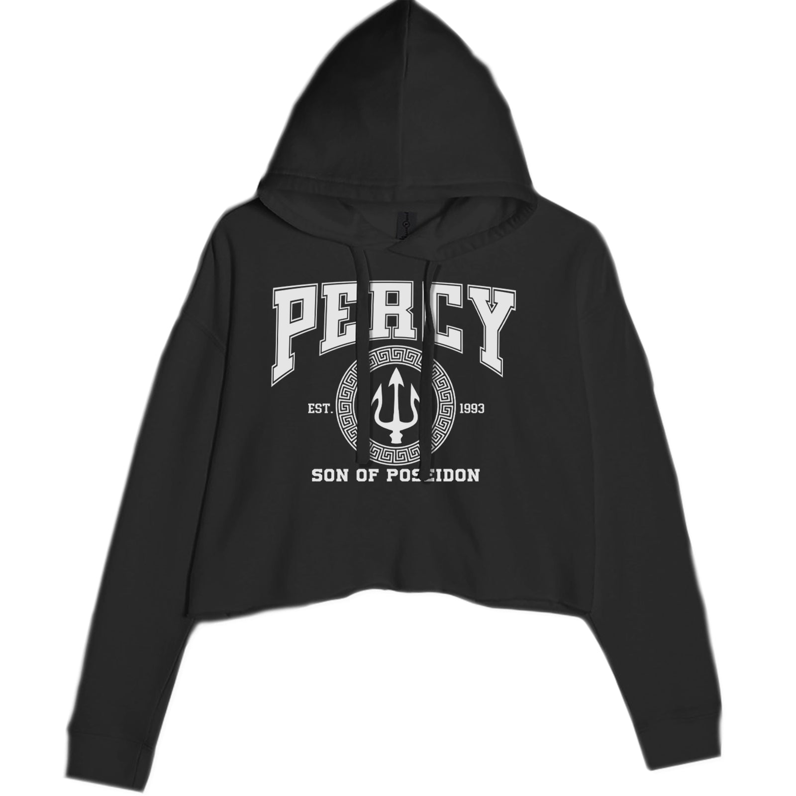Percy Son Of Poseidon Sea God Cropped Hoodie Sweatshirt Black