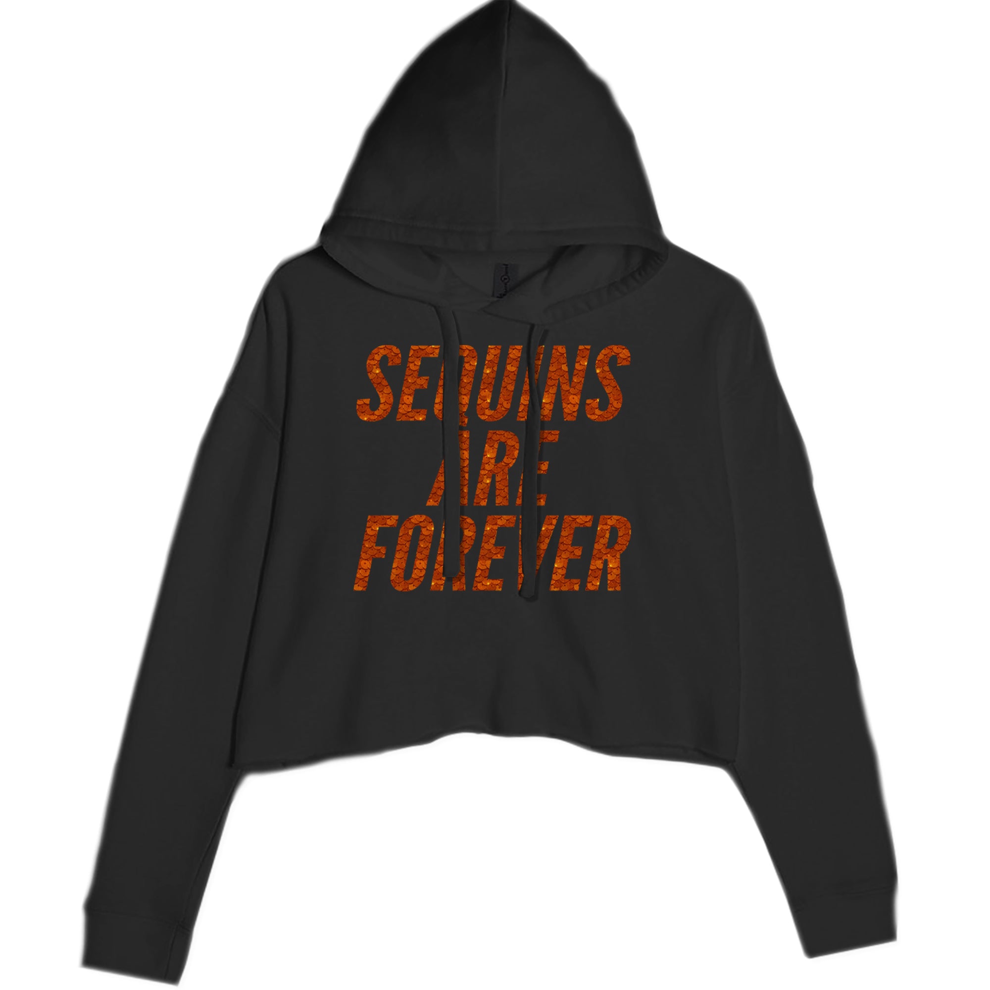Sequins Are Forever Retro Glam Cropped Hoodie Sweatshirt Lavender