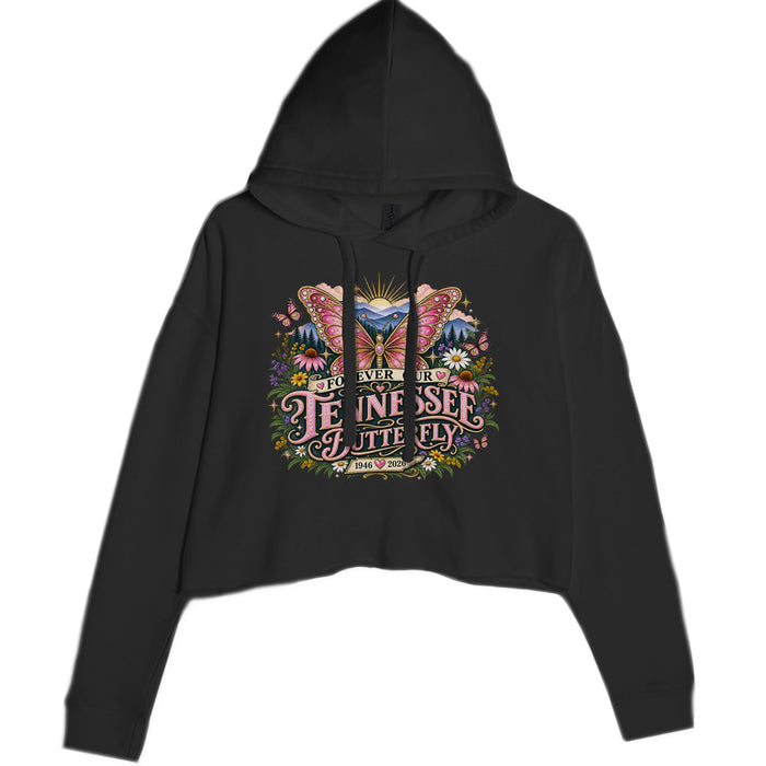 Forever Our Tennessee Butterfly Dolly Cropped Hoodie Sweatshirt