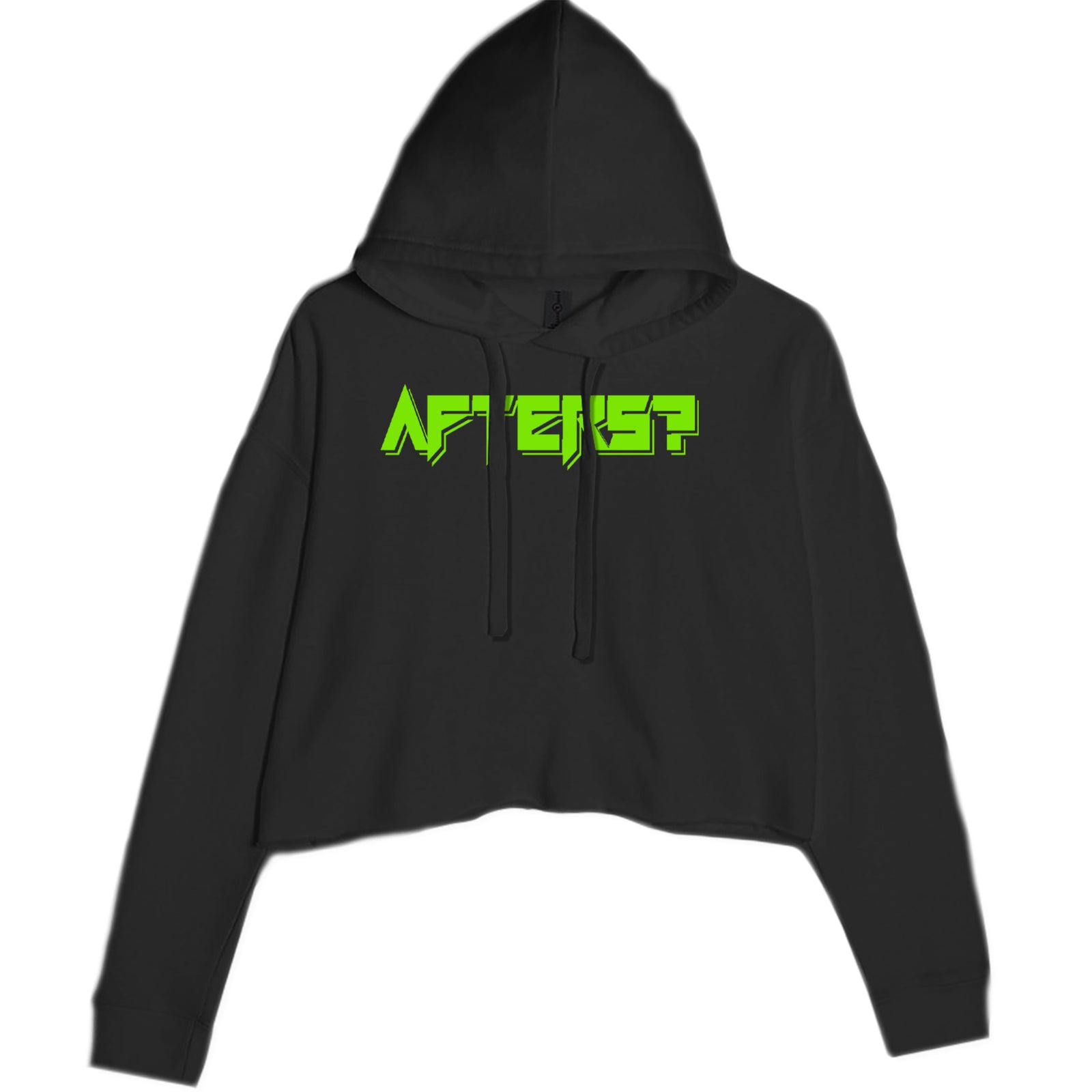 Afters After Party Rhythm Club Rave EDM Cropped Hoodie Sweatshirt Black