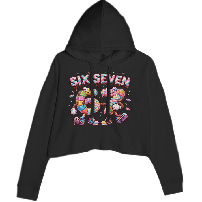 67 Candy Swirl Meme Cropped Hoodie Sweatshirt