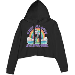 Undiagnosed But Something Is Definitely Wrong Cropped Hoodie Sweatshirt Black