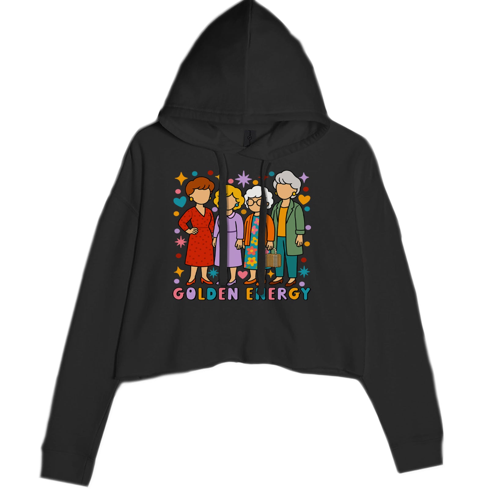 Golden Forever Golden Girls Cropped Hoodie Sweatshirt Black