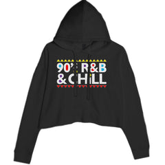 90s R&amp;B and Chill Retro Throwback Cropped Hoodie Sweatshirt Black