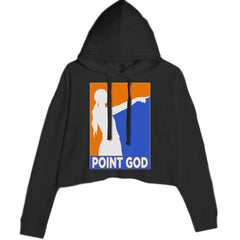 Point God Cunningham Basketball Pointing Meme  Cropped Hoodie Sweatshirt Black