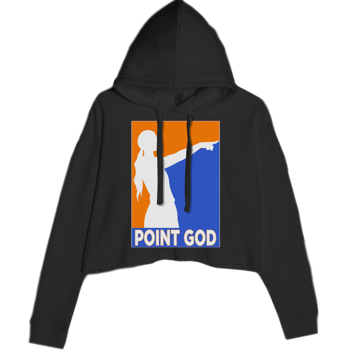 Point God Cunningham Basketball Pointing Meme  Cropped Hoodie Sweatshirt