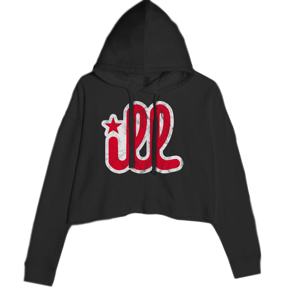 ILL Vintage It's A Philly Thing Cropped Hoodie Sweatshirt Black