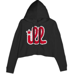 ILL Vintage It's A Philly Thing Cropped Hoodie Sweatshirt Black