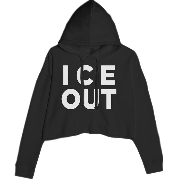 Ice Out Protest Cropped Hoodie Sweatshirt