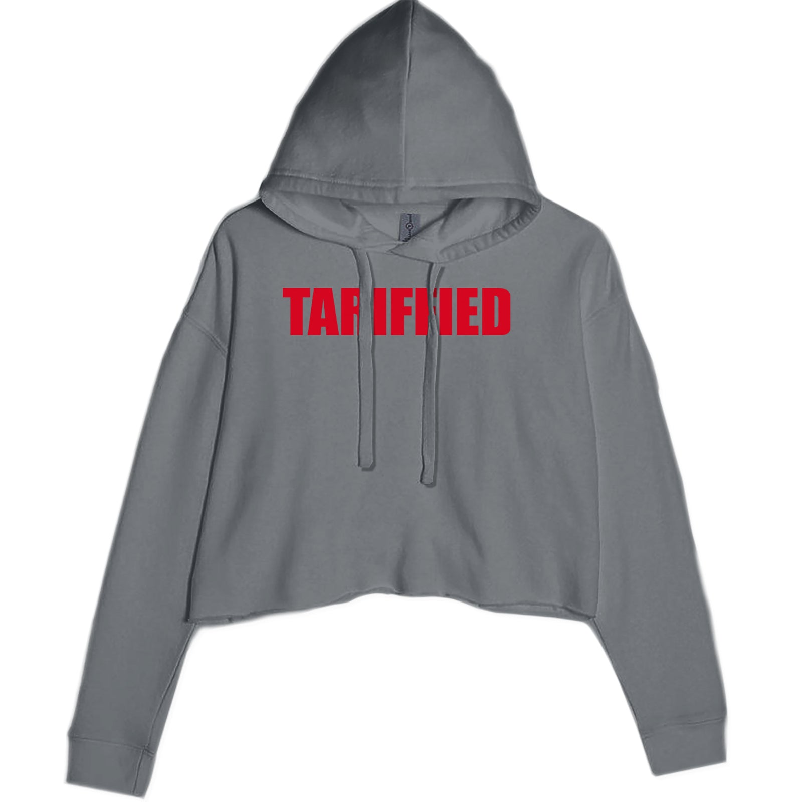 Tariffied Anti Tariff Policy Cropped Hoodie Sweatshirt Black