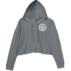 TLC To Love a Canine Dog Rescue White Cropped Hoodie Sweatshirt Charcoal Grey