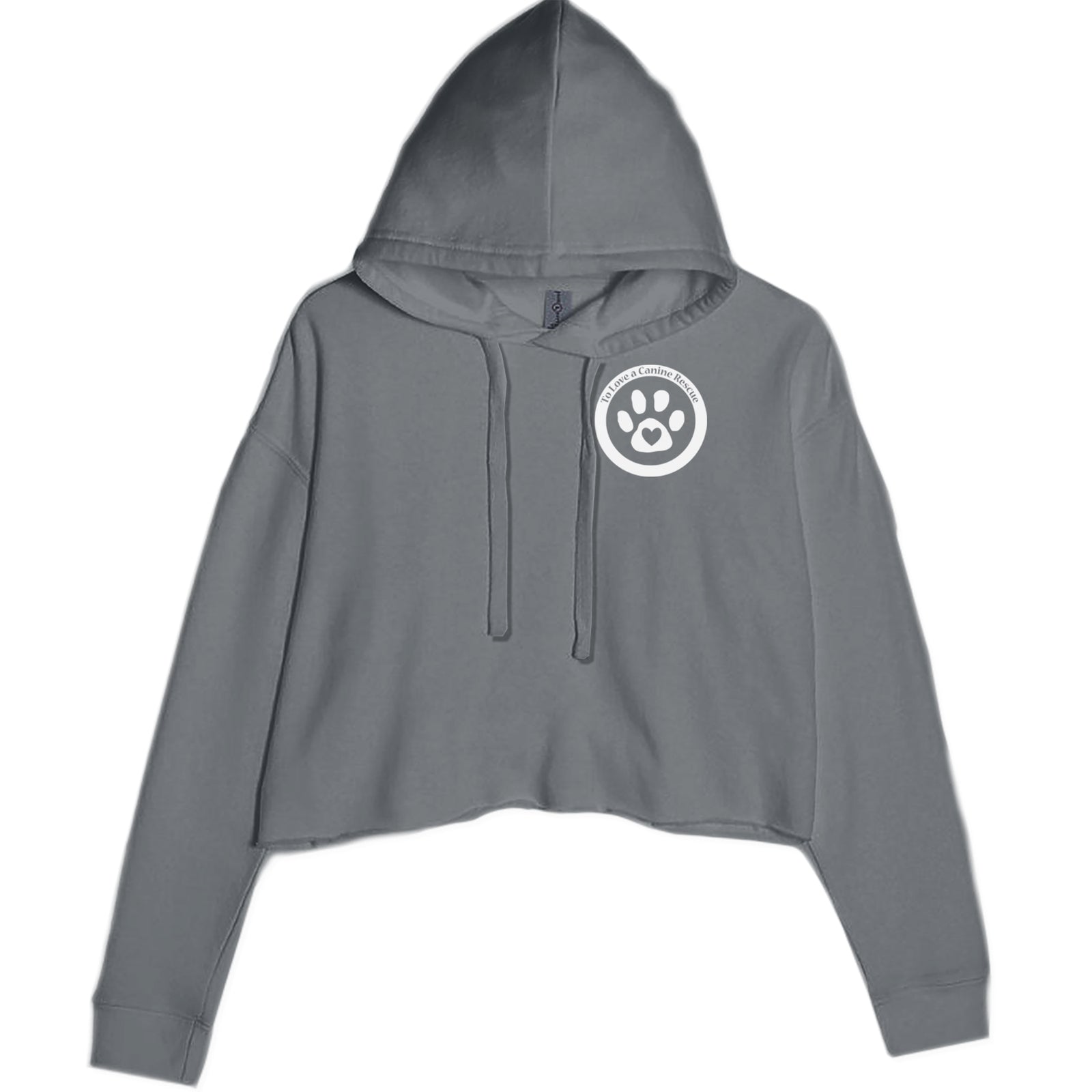 TLC To Love a Canine Dog Rescue White Cropped Hoodie Sweatshirt Black