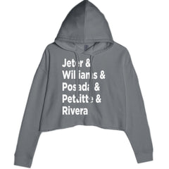 Jeter & Williams & Posada & Pettitte & Rivera Cropped Hoodie Sweatshirt Charcoal Grey