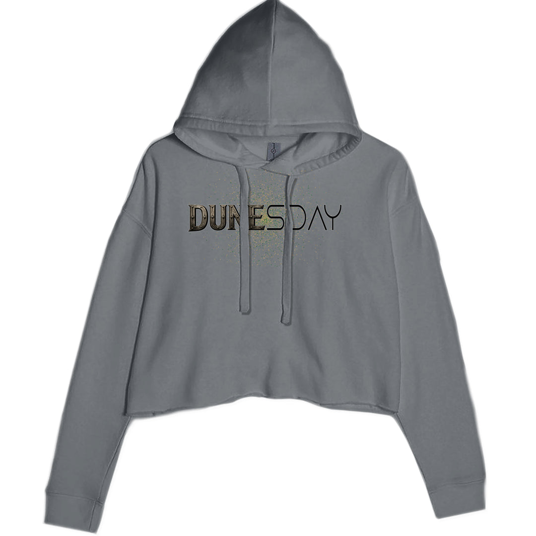 DunesDay Desert Apocolypse Cropped Hoodie Sweatshirt Charcoal Grey