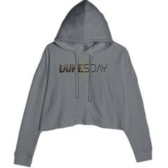 DunesDay Desert Apocolypse Cropped Hoodie Sweatshirt Charcoal Grey