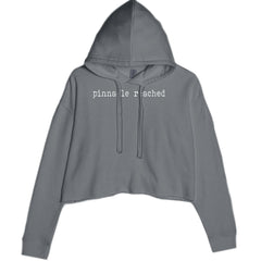 Pinnacle Reached Romance Cropped Hoodie Sweatshirt Charcoal Grey