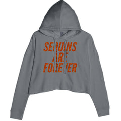 Sequins Are Forever Retro Glam Cropped Hoodie Sweatshirt Charcoal Grey