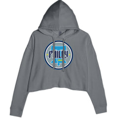 Philly Pride Liberty Bell Cropped Hoodie Sweatshirt Charcoal Grey