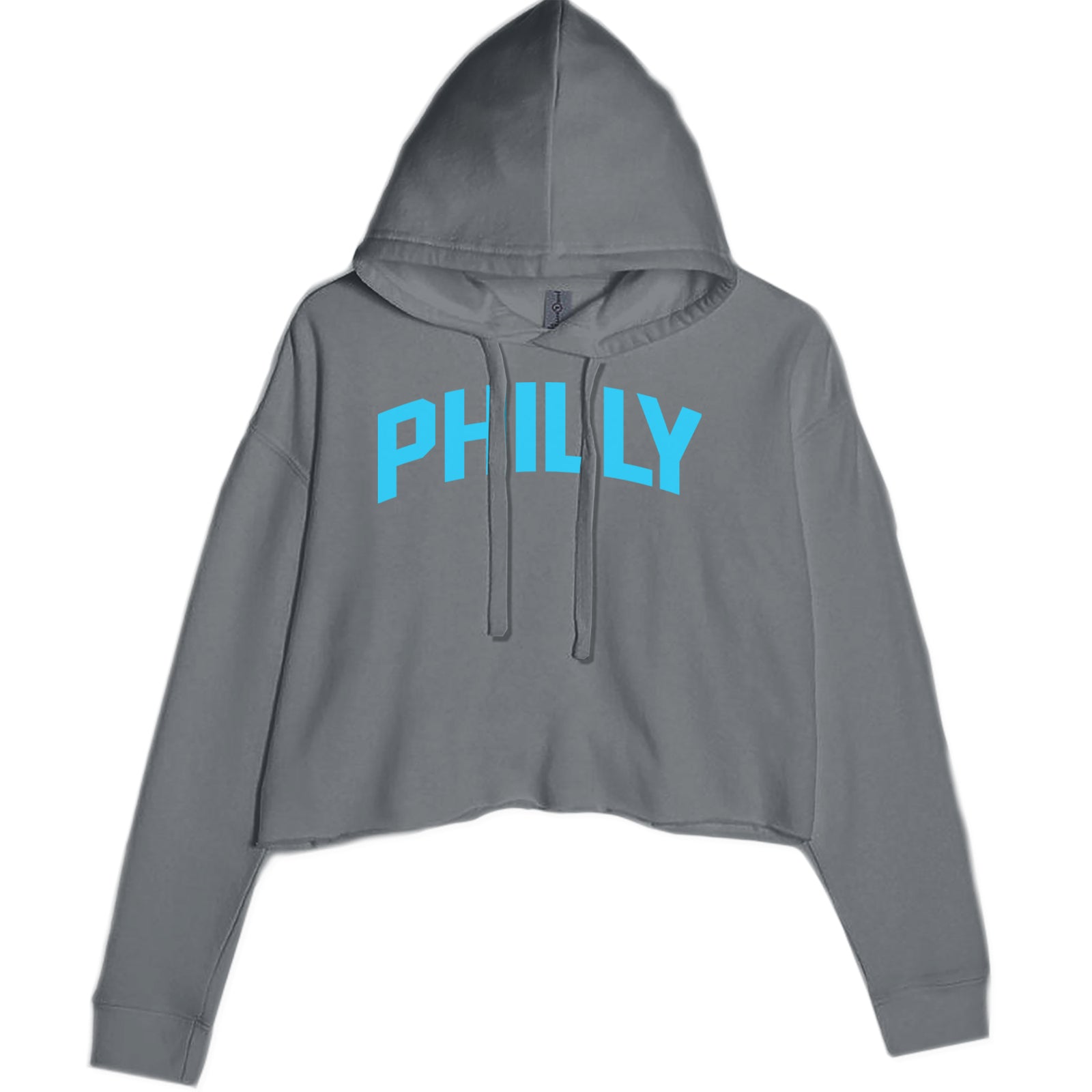 Philly Philadelphia Pride Cropped Hoodie Sweatshirt Charcoal Grey