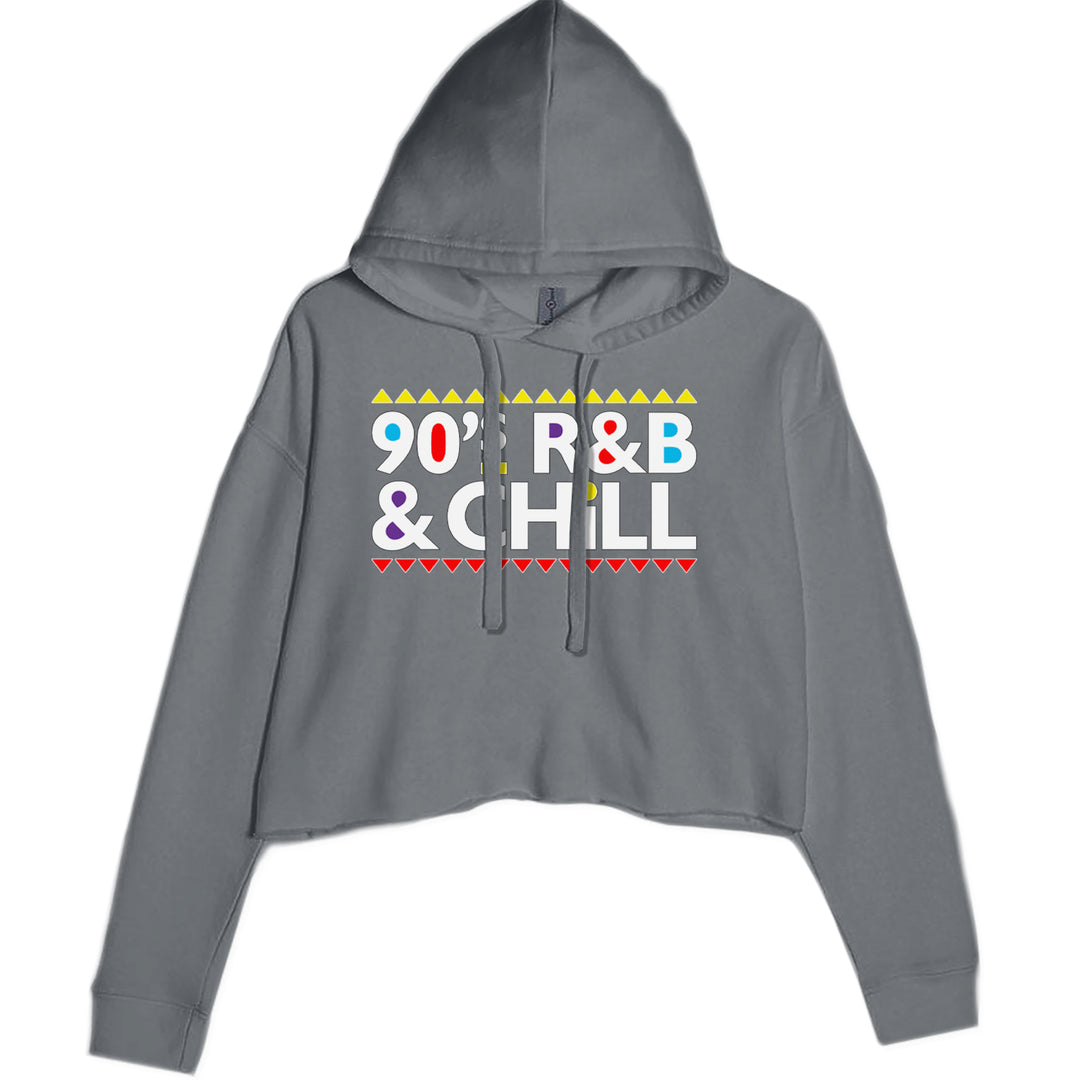 90s R&amp;B and Chill Retro Throwback Cropped Hoodie Sweatshirt Charcoal Grey