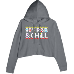 90s R&amp;B and Chill Retro Throwback Cropped Hoodie Sweatshirt Charcoal Grey