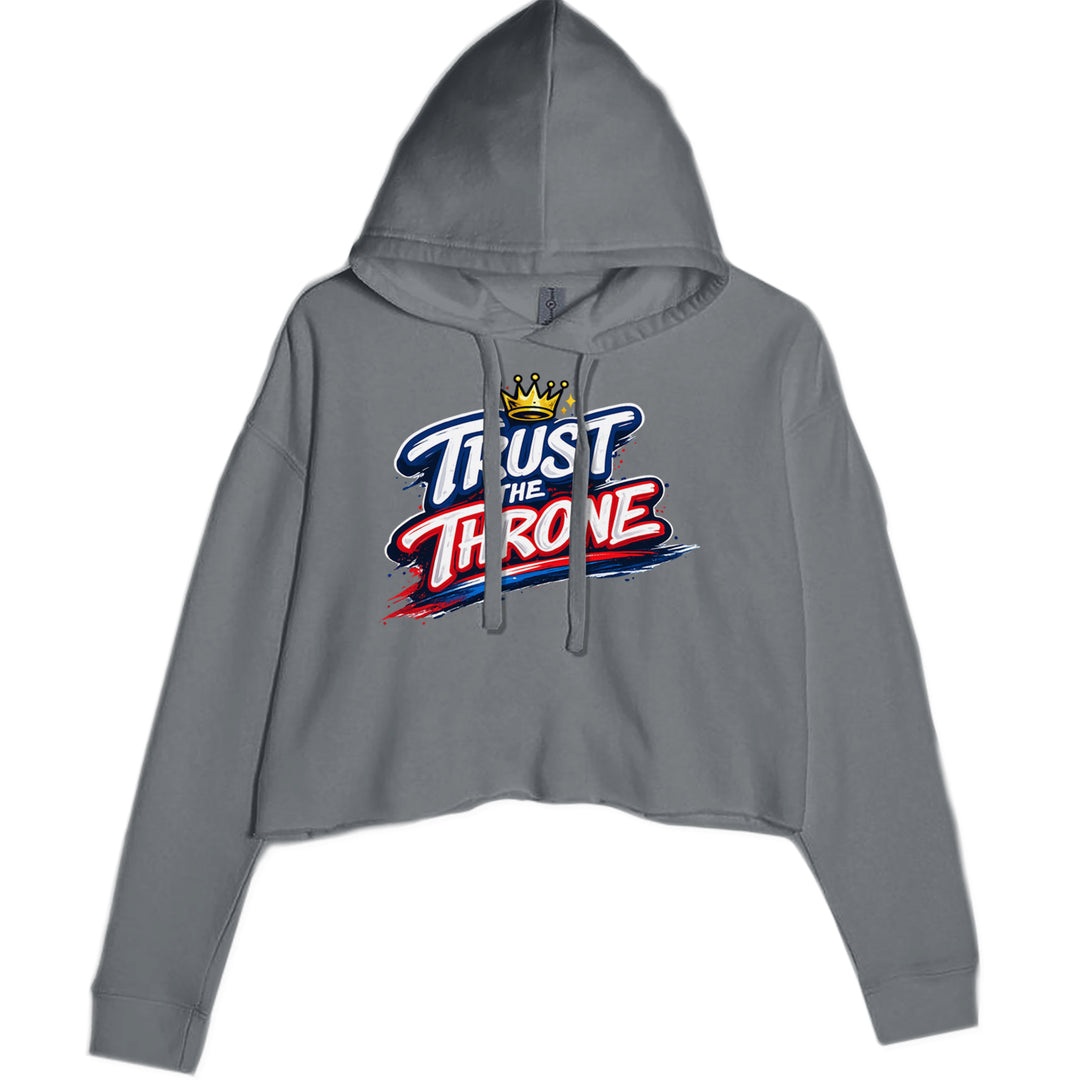 Trust The Throne Crown Philly Hoops Cropped Hoodie Sweatshirt Charcoal Grey