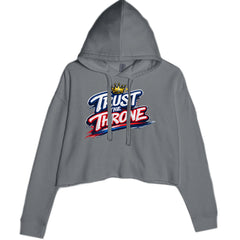 Trust The Throne Crown Philly Hoops Cropped Hoodie Sweatshirt Charcoal Grey