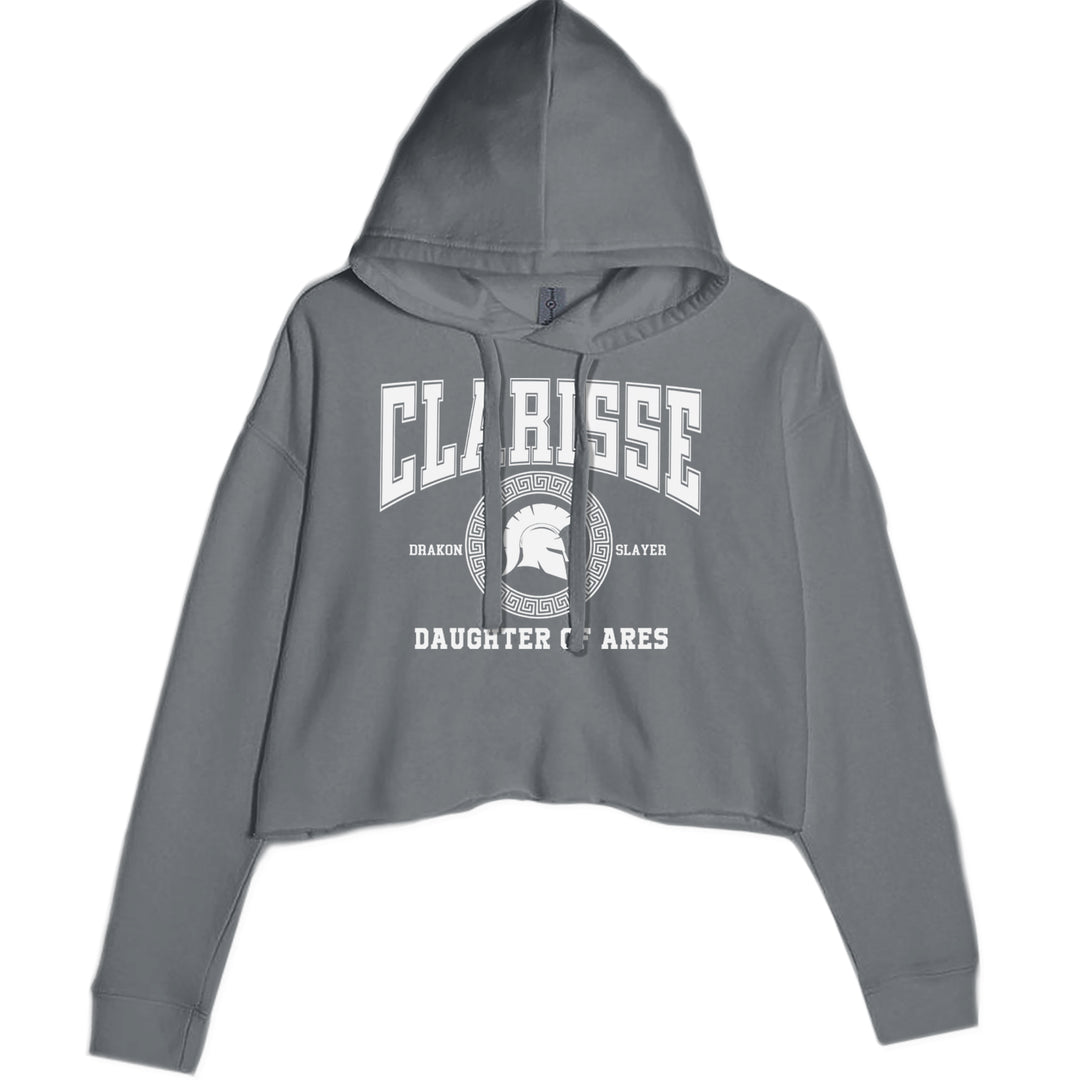 Clarisse Daughter of Ares Battle Ready Cropped Hoodie Sweatshirt Charcoal Grey